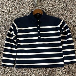 J.Crew Mariner Jersey Long Sleeve Polo T-Shirt 
Size XS